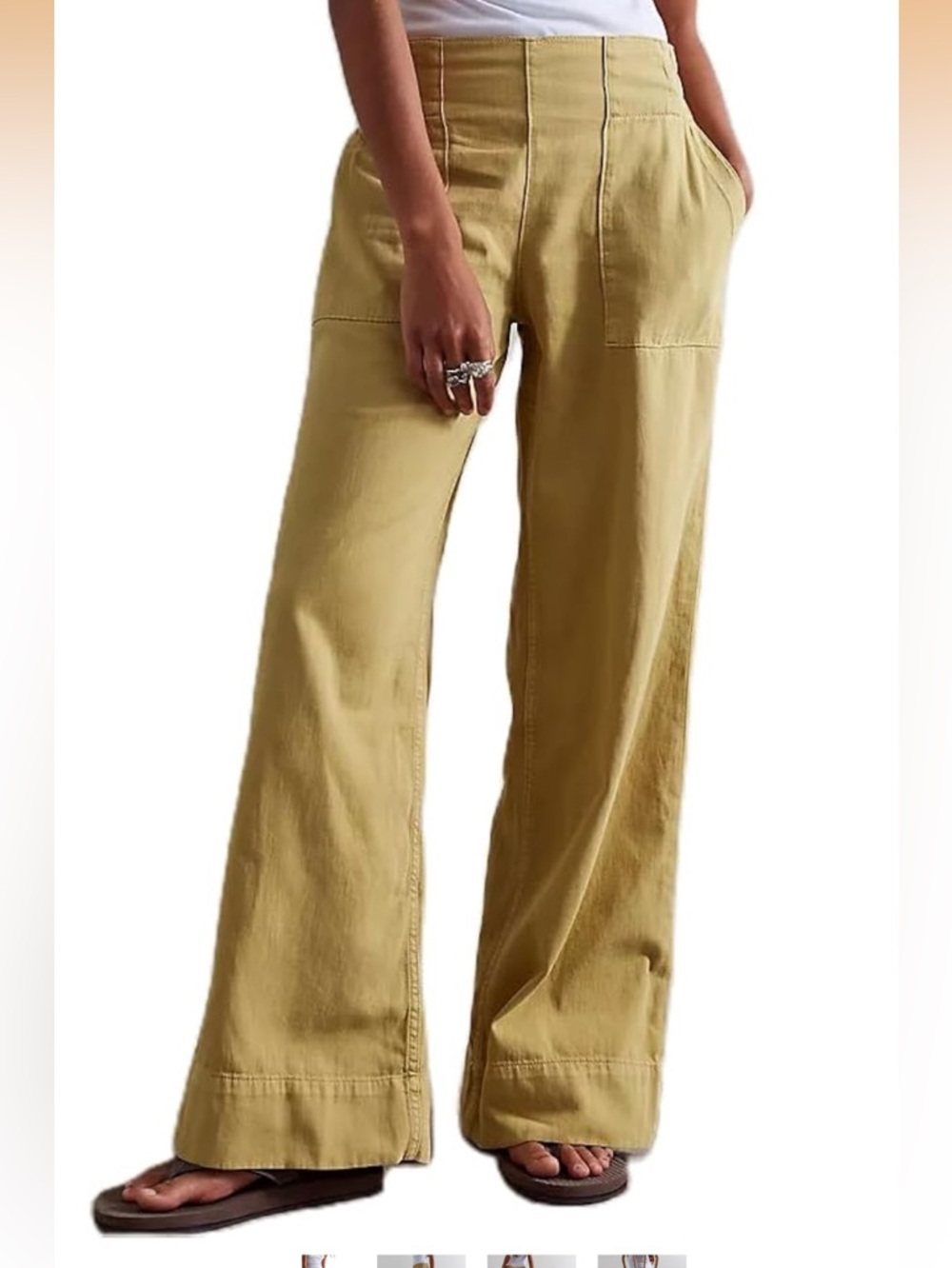 Yellow Wide Leg Pants